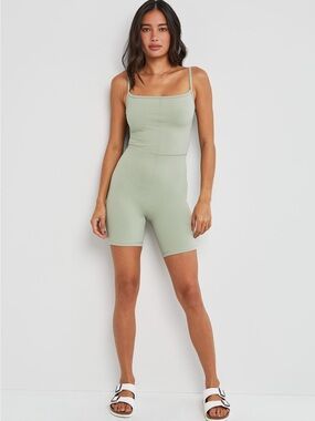 Aritzia Wilfred Free - Freestyle 7” Romper in Seagrass Green